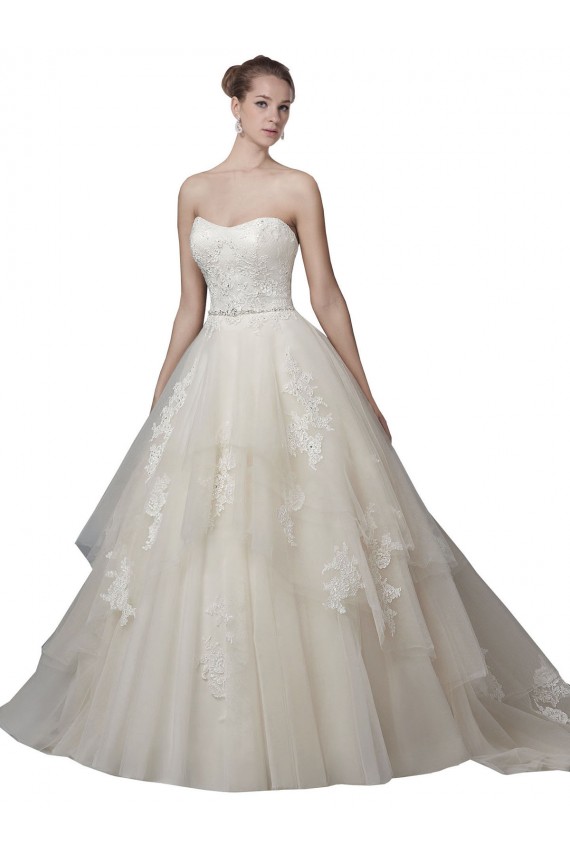 Avorio Abito da ballo Scoop Senza spalline Tulle Pizzo Abiti da sposa Online