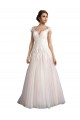 Avorio & Champagne Linea A Illusione Cattedrale di treno Tulle Pizzo Spiaggia Abiti da sposa Online