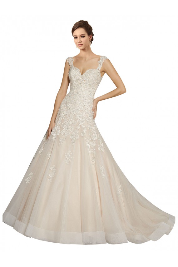 Avorio & Champagne Stile sirena Innamorato Tulle Pizzo Abiti da sposa Online