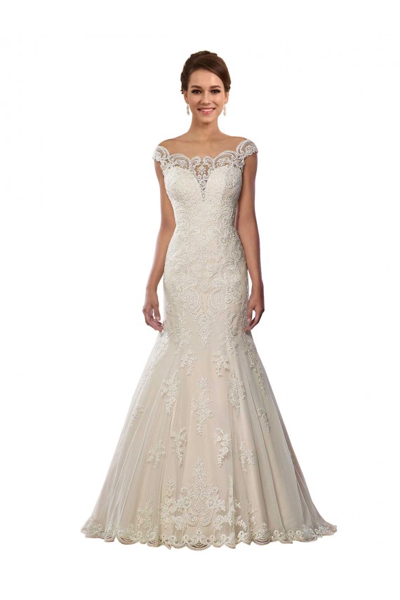 Avorio & Champagne Stile sirena Pizzo Boho Abiti da sposa Online