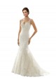 Avorio & Champagne Stile sirena Scollatura a V Tulle Pizzo Abiti da sposa Online