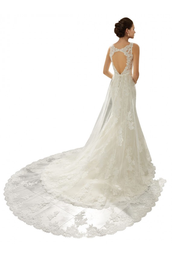 Avorio & Champagne Stile sirena Scollatura a V Tulle Pizzo Abiti da sposa Online