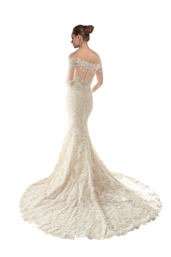 Avorio & Champagne Stile sirena Tulle Pizzo Abiti da sposa Online