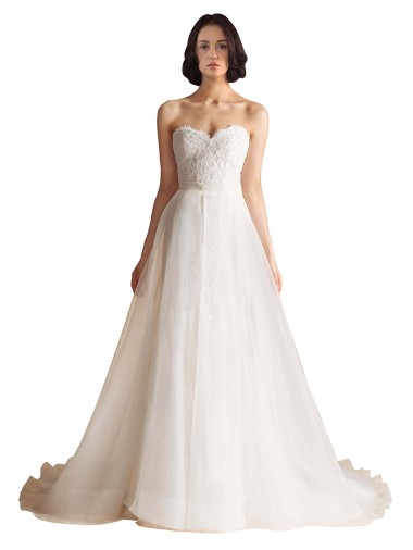 Avorio Linea A Innamorato Sweep treno Tulle Abiti da sposa Online