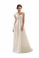 Avorio Linea A Scollatura a V Sweep treno Chiffona Pizzo Abiti da sposa Online