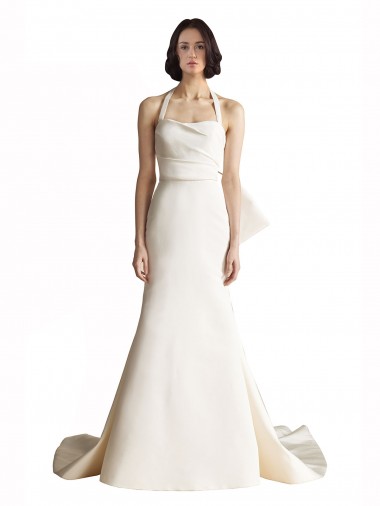 Avorio Stile sirena Capestro Raso Spiaggia Abiti da sposa Online
