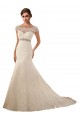 Avorio Stile sirena Illusione Tulle Pizzo Abiti da sposa Online