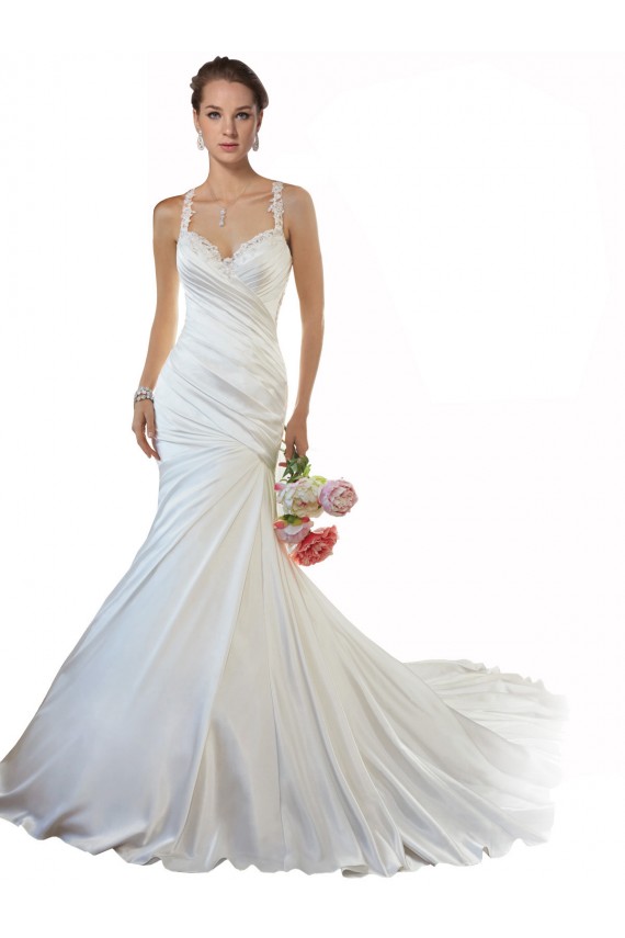 Avorio Stile sirena Innamorato Raso Spiaggia Abiti da sposa Online