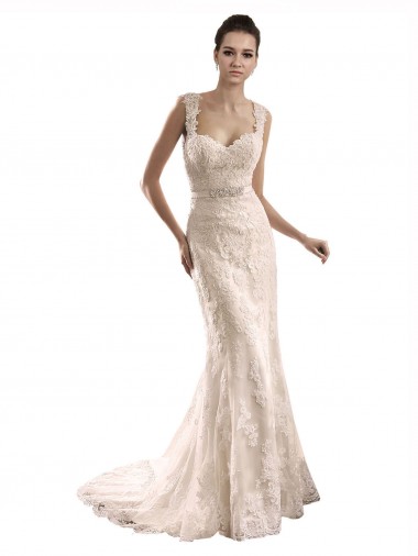 Avorio Stile sirena Innamorato Tulle Pizzo Abiti da sposa Online
