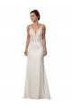 Avorio Stile sirena Scollatura a V Pizzo Crespo Elastico Abiti da sposa Online
