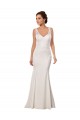 Avorio Stile sirena Scollatura a V Pizzo Crespo Elastico Abiti da sposa Online