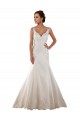 Avorio Stile sirena Scollatura a V Raso Classico Abiti da sposa Online