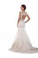 Avorio Stile sirena Scollatura a V Raso Classico Abiti da sposa Online