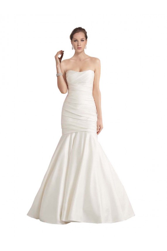 Avorio Stile sirena Senza spalline Raso Spiaggia Abiti da sposa Online