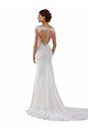 Avorio Tubino Scollatura a V Pizzo Crespo Elastico Abiti da sposa Online