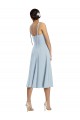 Azzurro cielo Linea A Innamorato Midi Crespo Elastico Corto Abiti da damigella donore / Abiti da ballo / Abiti da cocktail Online