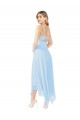 Azzurro cielo Linea A Scollatura a V Midi Chiffona Corto Abiti da damigella donore / Abiti da cocktail Online
