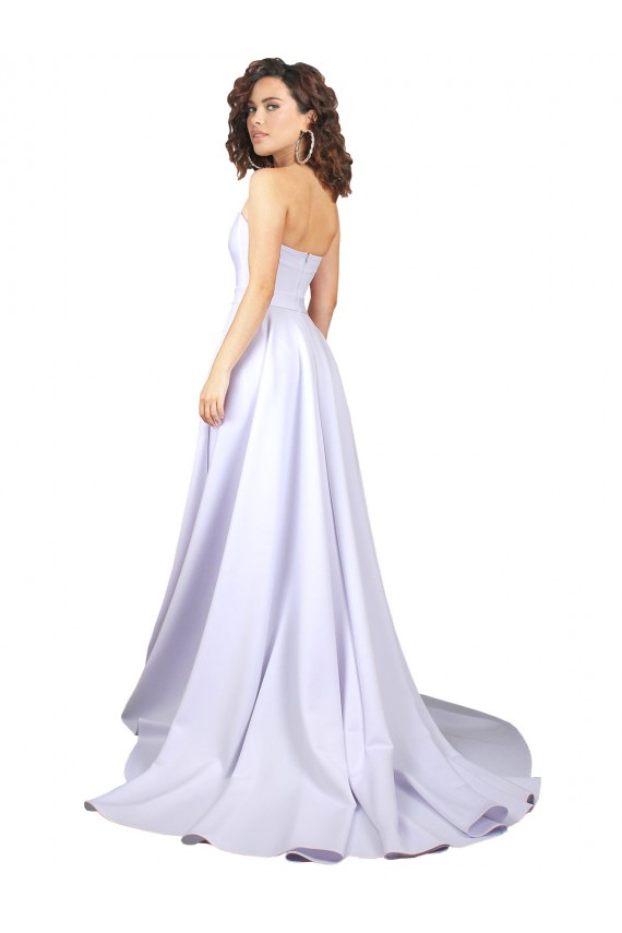 Bianco Linea A Innamorato Crespo Elastico Semplice Spiaggia Abiti da sposa Online