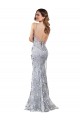 Argento Stile sirena Alto Collo Crespo Elastico Paillettes Tulle Lunga Formali Abiti da damigella donore / Abiti da sera / Abiti da ballo Online