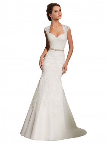 Bianco Stile sirena Innamorato Tulle Pizzo Abiti da sposa Online
