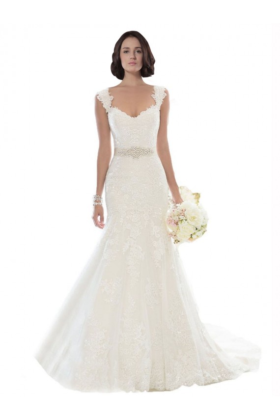 Bianco Stile sirena Pizzo Spiaggia Abiti da sposa Online