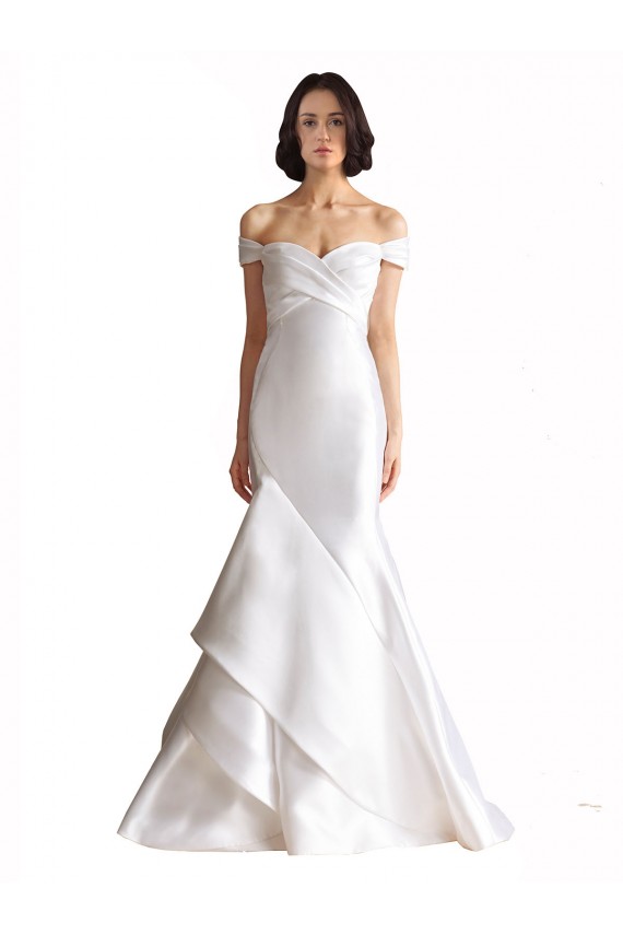 Bianco Stile sirena Raso Spiaggia Abiti da sposa Online
