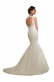 Bianco Stile sirena Scollatura a V Tulle Pizzo Abiti da sposa Online