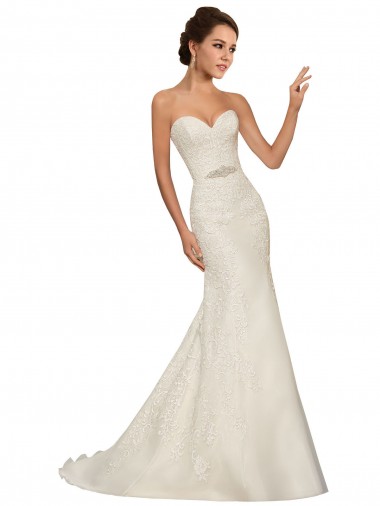 Bianco Tubino Innamorato Tulle Pizzo Abiti da sposa Online