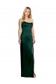 Cacciatore verde Linea A Scoop Senza spalline Raso Elastico Lunga Formali Abiti da damigella donore / Abiti da sera / Abiti da ballo Online