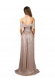Champagne Linea A Scoop Senza spalline Paillettes Lunga Formali Abiti da damigella donore / Abiti da sera / Abiti da ballo Online