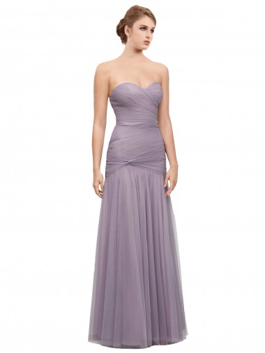 Heather Stile sirena Innamorato Tulle Lunga Abiti da damigella donore Online