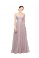 Light Lilac Linea A Innamorato Tulle Pizzo Lunga Abiti da damigella donore Online
