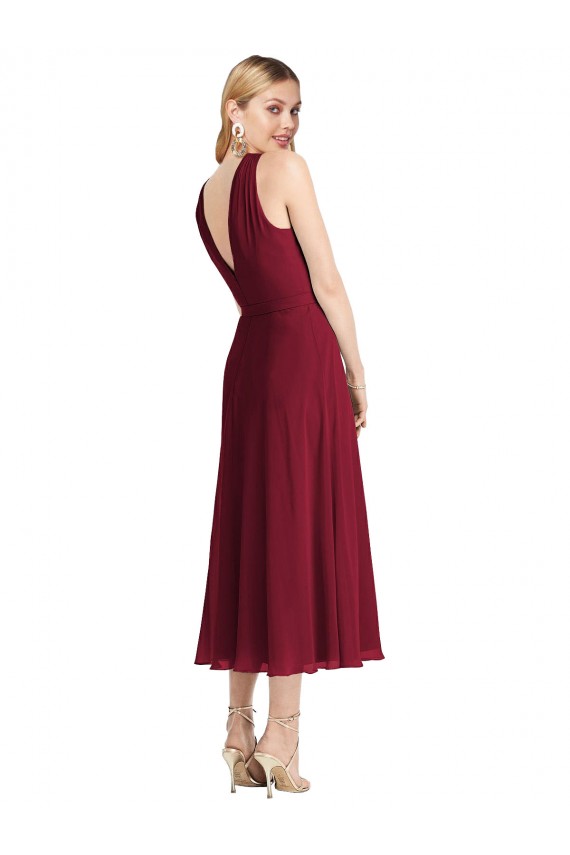 Lilla Linea A Capestro Chiffona Corto Abiti da damigella donore / Abiti da cocktail Online