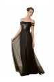 Nero Linea A Tulle Paillettes Lunga Abiti da damigella donore Online
