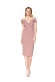 Rosa polveroso Stile sirena Al ginocchio Crespo Elastico Corto Abiti da damigella donore / Abiti da sera / Abiti da cocktail Online