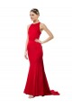 Rosso Stile sirena Capestro Alto Collo Crespo Elastico Lunga Formali Abiti da damigella donore / Abiti da sera / Abiti da ballo Online