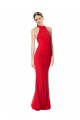 Rosso Stile sirena Capestro Alto Collo Crespo Elastico Lunga Formali Abiti da damigella donore / Abiti da sera / Abiti da ballo Online