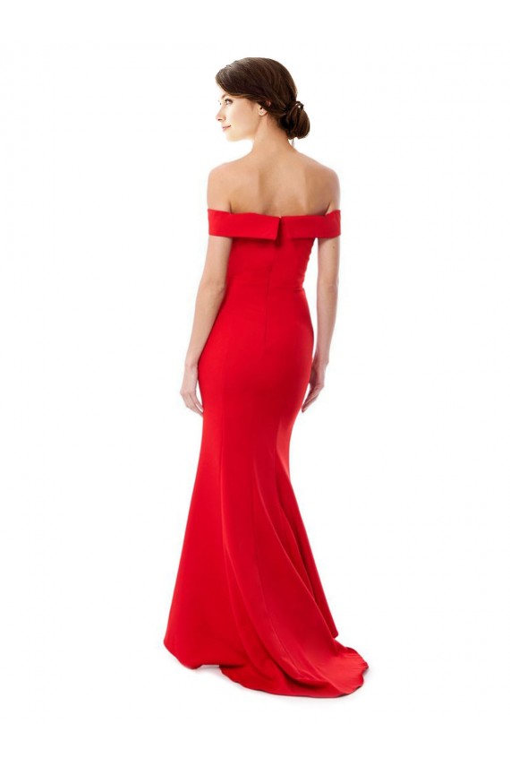 Rosso Stile sirena Crespo Elastico Lunga Formali Abiti da damigella donore / Abiti da sera / Abiti da ballo Online