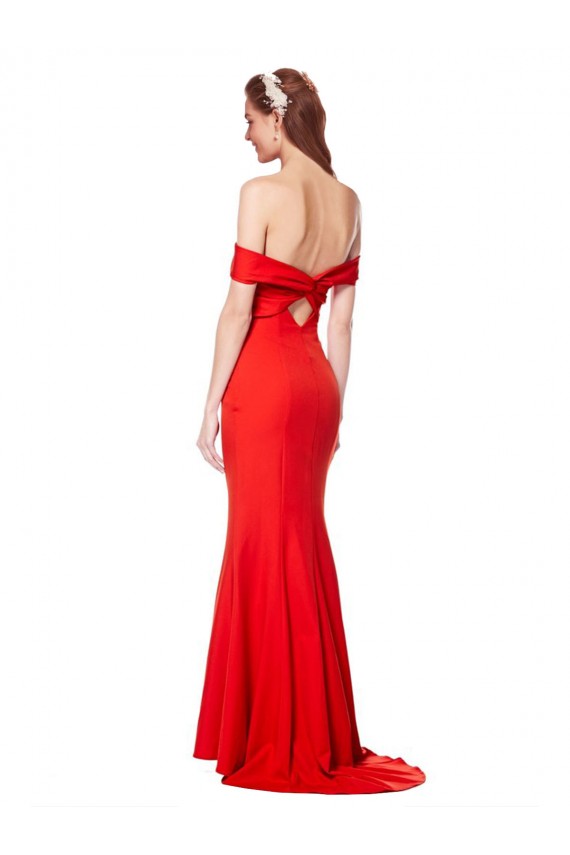 Rosso Stile sirena Crespo Elastico Lunga Formali Abiti da damigella donore / Abiti da sera / Abiti da ballo Online