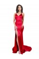 Rosso Stile sirena Innamorato Raso Elastico Lunga Formali Abiti da damigella donore / Abiti da sera / Abiti da ballo Online