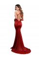 Rosso Stile sirena Scollatura a V Paillettes Lunga Formali Abiti da damigella donore / Abiti da sera / Abiti da ballo Online