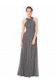 Stormy Silver Linea A Capestro Chiffona Lunga Abiti da damigella donore Online
