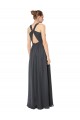 Stormy Silver Linea A Capestro Chiffona Lunga Abiti da damigella donore Online