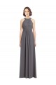 Stormy Silver Linea A Capestro Chiffona Pizzo Lunga Abiti da damigella donore Online
