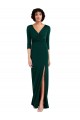 Verde Scuro Tromba Scollatura a V Spandex Lunga Formali Abiti da damigella donore / Abiti da sera / Abiti da ballo Online