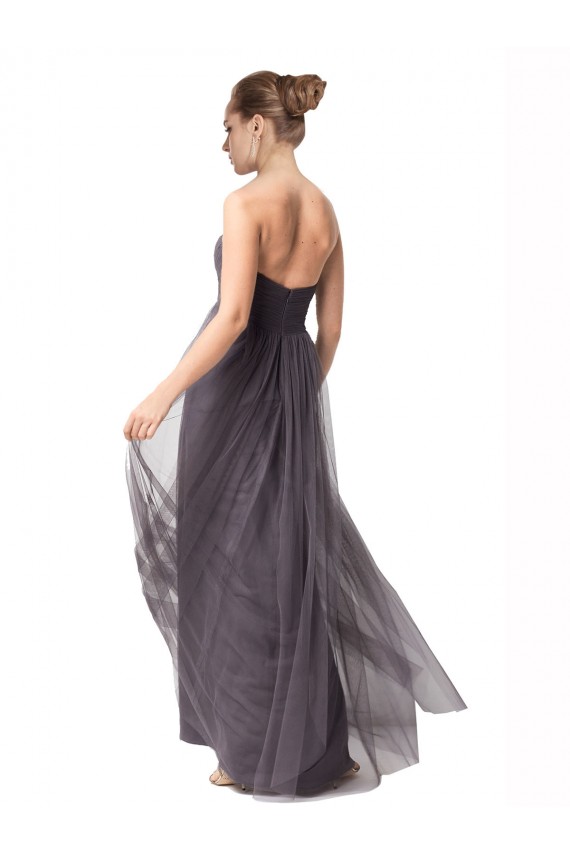 Vintage Rose Linea A Innamorato Tulle Lunga Abiti da damigella donore Online