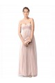 Vintage Rose Linea A Innamorato Tulle Lunga Abiti da damigella donore Online