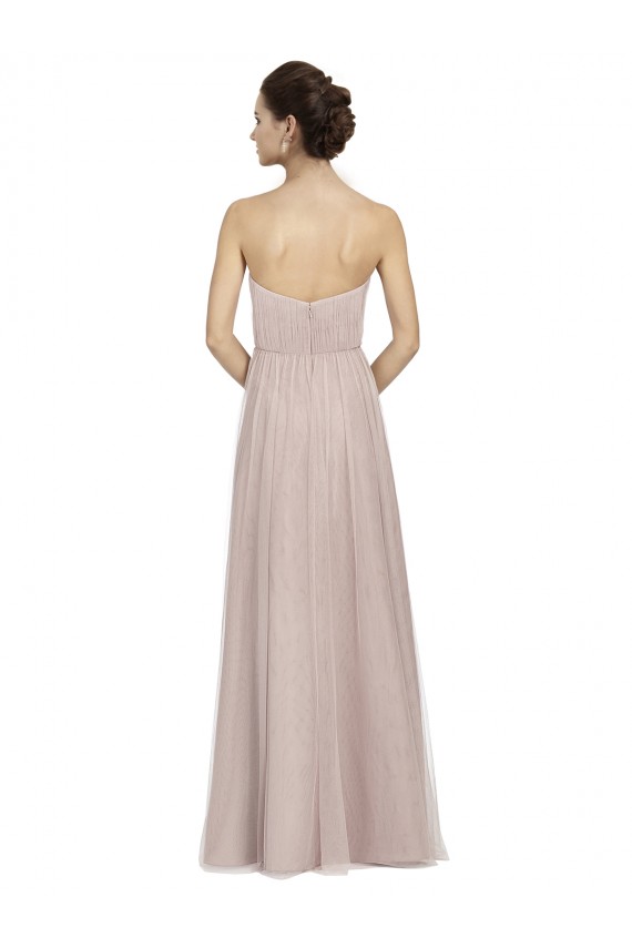 Vintage Rose Linea A Innamorato Tulle Lunga Abiti da damigella donore Online