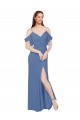 Windsor Blu Linea A Chiffona Lunga Abiti da damigella donore Online