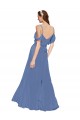 Windsor Blu Linea A Chiffona Lunga Abiti da damigella donore Online